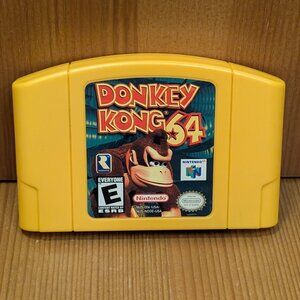 Donkey Kong 64 Nintendo N64 Yellow Game Cartridge (NUS-NDOE-USA) TESTED - EUC